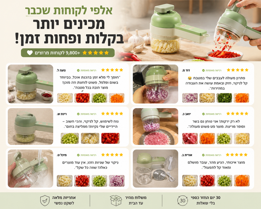 Choply – מכשיר חיתוך וטחינה חשמלי למטבח