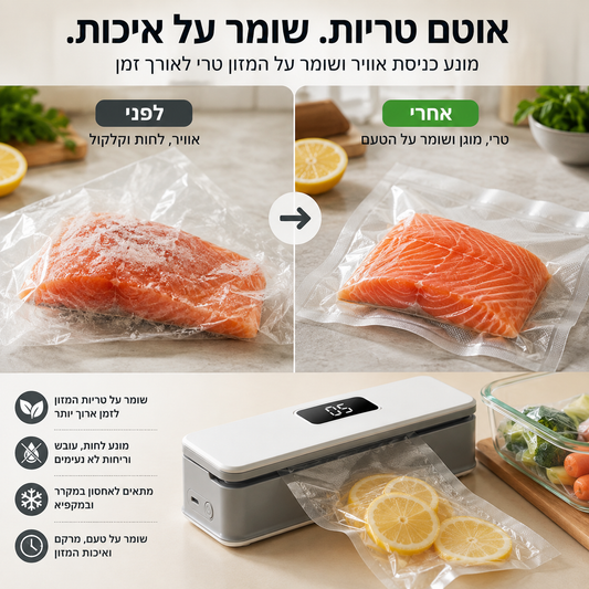 מכונת איטום שקיות נטענת – שומרת על טריות המזון