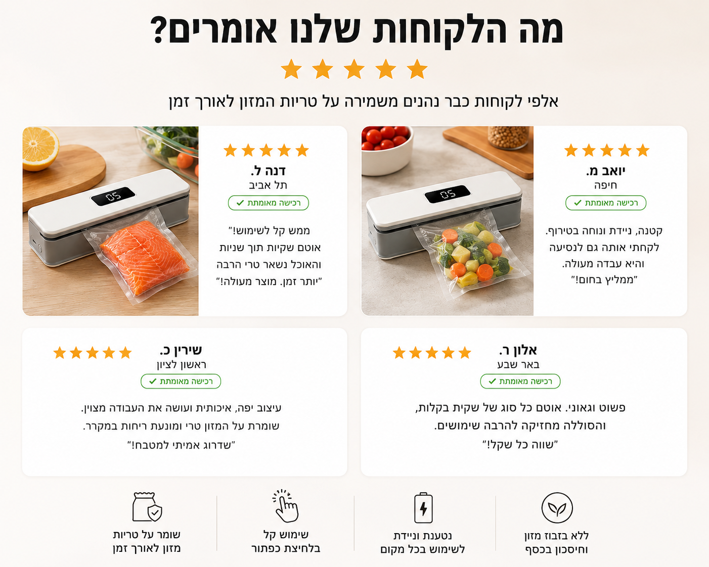 מכונת איטום שקיות נטענת – שומרת על טריות המזון