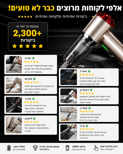TurboClean Mini — שואב אבק מיני עוצמתי